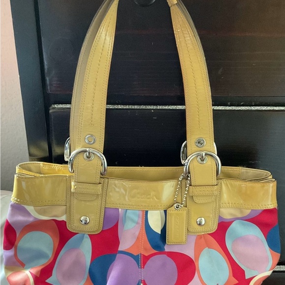 Coach Handbags - Coach Multicolor Circle Pattern Shoulder Bag